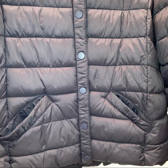 Torrid 2X (18-20) Coat Puffer Jacket Gray Coral Removable Faux Fur Collar Plus - Picture 4 of 10